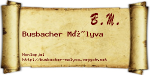 Busbacher Mályva névjegykártya
